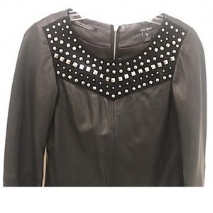 NWOT Maison Scotch leather studded dress